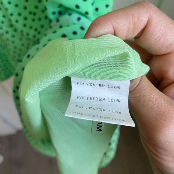 Elli White green polka dot asymmetrical midi dress size s - Picture 2 of 8